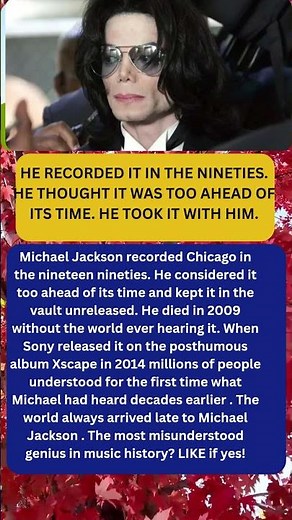 Michael Jackson Kept Chicago in a Vault and the World Heard It 5 Years After He Died #hollywood
