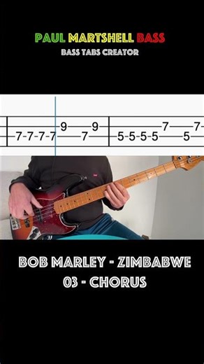 Bob Marley - Zimbabwe - 03 Chorus , Bass Tutorial #bobmarley #basstabs #zimbabwe