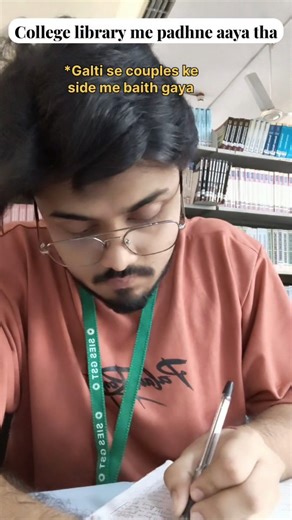 OP मित्र मंडळ🧡 on Instagram: "Library ❌ Distractions ✅ #funnyreels #reelsinstagram😍 #explore #sies #library"