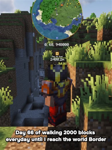 Day 66 of walking 2000 blocks everyday until I reach the world border #minecraft #fyp #challenge #Trend