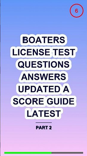 Boaters License Test Questions Answers Updated A S