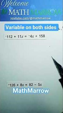How to solve equation with variables on both sides #MathMarrow