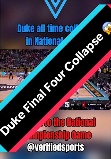An all time collapse by Duke in the Final Four 🤯 #finalfour #marchmadness #fyp #ncaa #verifiedsports #duke #highlights #houston #sports #college