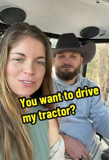 My first time driving the blue tractor. Next time I’m going faster.#farmwife #tractorride#farmer#drivinglessons @wes.ellis86