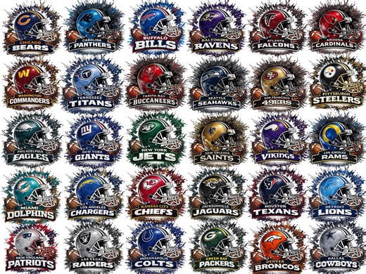 Football Helmet PNG Bundle 32 Teams, American Football Helmet Clipart, Sports Helmet Png,game Day Png, Sublimation Design Digital Download - Etsy