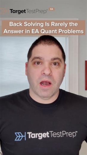 Back-solving might feel like a shortcut, but it rarely works for #EA Quant problems. The exam is built to test logic, not guesswork, so relying on trial-and-error can cost you both time and points. Instead, focus on strategies that actually work with the EA's design. Watch this video to learn why back solving falls short—and what to do instead! #ExecutiveAssessment #ExecutiveAssessmentPrep #EA #EAPrep #TargetTestPrep #TTP #PrepareWithTheBestRockTheTest | Target Test Prep