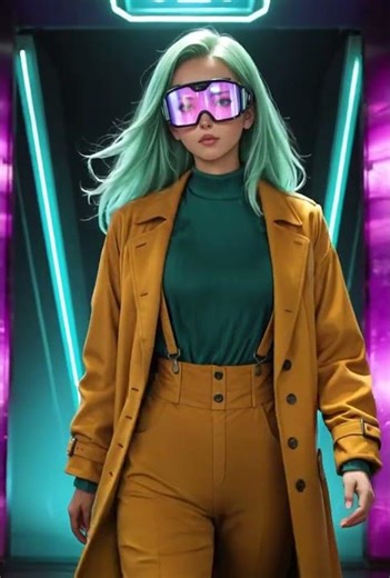 AI Cyberpunk Woman: Lo-Fi Animation Loop