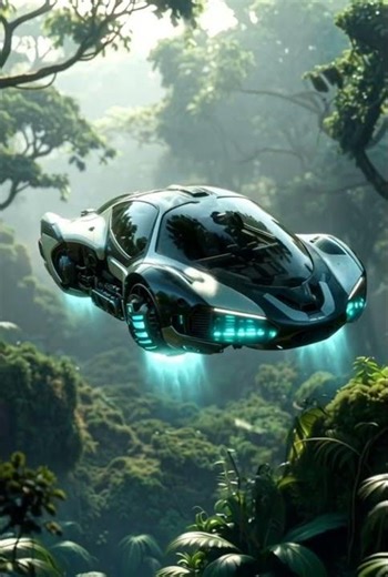 The Rise of the Flying Fighter Car Future War Machine Above the Jungle