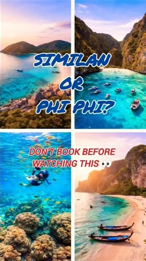Similan=clearer water + fewer crowds💙Phi Phi= iconic + easier to reach#phiphiislands #similanislands