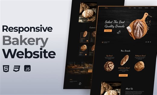使用 HTML、CSS 和 JavaScript 设计响应式面包店网站