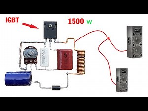 DIY Powerful Ultra Bass Amplifier 20N60 IGBT, No IC , Simple circuit