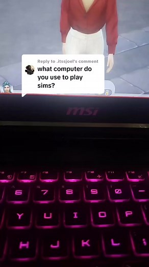 Replying to @.itssjoel MSI is all I know lol I literally only play the sims on it though so I have a lot of space for CC and mods too. #sims #sims4 #pc #laptop