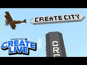 Flugzeug mit Banner in der Create City! Schematic Cannon hilft! - Minecraft CREATE LIVE #53