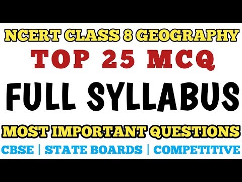 Best MCQ Class 8 Geography Full Syllabus || Class 8 Geography MCQ || NCERT Class 8 MCQ Geography