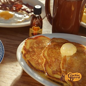No matter the mealtime, our delicious pancakes are always on the menu. And they start at $8.99.* *Prices may vary by location | Cracker Barrel Old Country Store