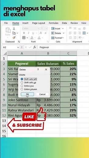 HOW TO DELETE A TABLE IN EXCEL #shorts #excel #exceltips