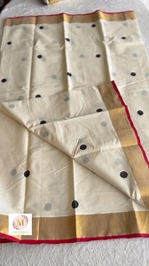 Onam saree 2024 with blouse 🌸 Onam Kerala saree with ONLY black polka dot block prints with blouse Geri running boarder and block print pipping by sleeves. Price :1830/- 🌸customised stitching available. Ready stock Direct message to inbox for enquiries or whatsp us in 7559912362 #mcollectionsbymerrypaul #baptismsaree #designersaree #SeasonalSaree#PartyWearSaree#EthnicWear#TraditionalSaree #HolyCommunionFashion#SareeCollection#SareeStyle #SareeLove #SareeTrend#HolyCommunionOutfit#onlinestitchin