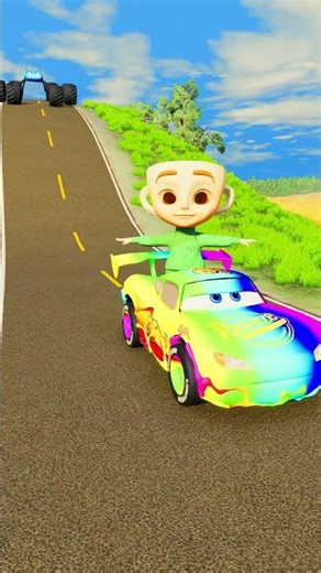 Flatbed Longer Bus vs Ballerina Cappuccina 3D Model Test Crash Challenge BeamNG Drive #beamngcrash