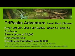 TriPeaks Adventure - Hard #14 | Oct 28th, 2025