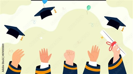 4K Ultra HD video footage brings to life the joyous occasion of graduation with exceptional clarity and vibrant colors. Rendered in a charming cartoon style, this video captures the excitement an