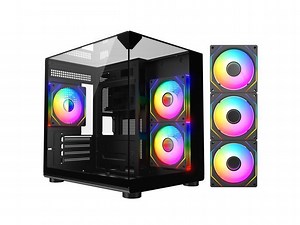 DIYPC ARGB-DC100-BK Black Dual USB3.0 Tempered Glass Micro ATX Gaming Computer Case w/ 3 x ARGB PWM Fans (Pre-Installed) - Newegg.com