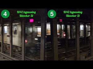 Woodlawn bound (4) train and Flatbush Avenue bound (5) train bypassing Bleecker Street