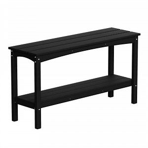 WESTIN OUTDOOR Laguna Outdoor Patio Bar Console Table with Storage Shelf Black OP8015-BK