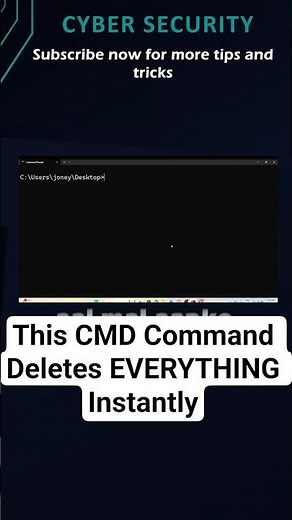 This CMD Command Deletes EVERYTHING Instantly 😳‪@CyberSkills1‬
