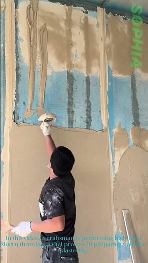 High-Level Slurry Throwing: Key Plastering Technique for Wall Preparation