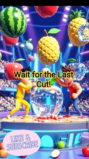 3D Fruit Cutting Challenge! 🍉🔥 Who Wins the Ultimate Slice Battle? | #youtubeShorts