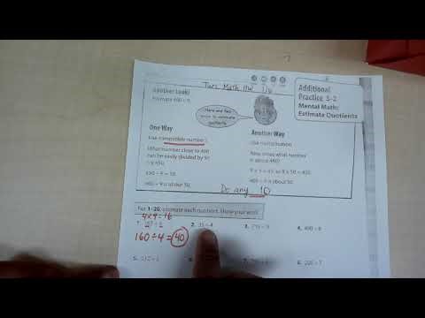 Mental Math: Estimating Quotients using Compatible Numbers