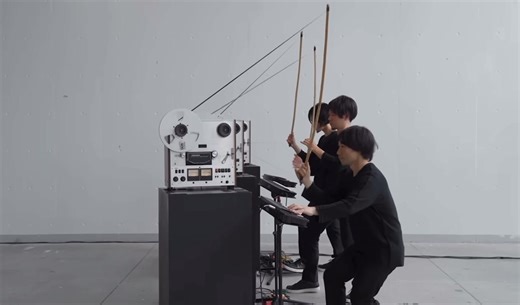 Open Reel Ensemble (Japanese: オープンリールアンサンブル, Hepburn: Ōpun Rīru Ansanburu) is a Japanese band known for their use of open-reel recordings to create music. Formed in 2009, it consists of members Ei Wada, Haruka Yoshida and Masaru Yoshida. The band originally also included members Kimitoshi Sato and Takumi Mamba, who departed in 2015. | Open Reel To Reel