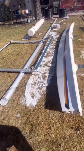 Disassembling my 1983 Hobie 16 to stiffen her up. #sailing #hobie #hobie16 #gopro