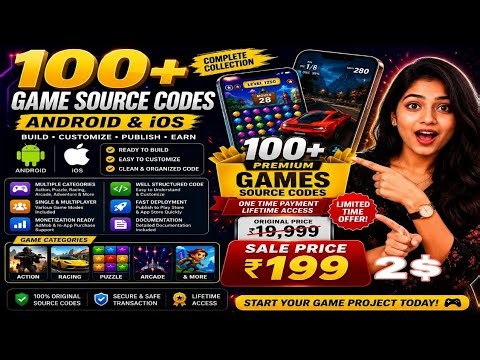 Publish your own games without coding skills 100 Complete Game Source code Scripts – Insta Download