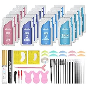Libeauty Eyelash Lift Kit and Brow Lamination Kit 2 in 1, Lash Perm Lotion Sachet Disposable Quick Curling Perming Use at Home or Salon Lash Lifting System - Updated Version