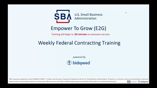 Winning Federal Contracts - U.S. Small Business Administration's Empower to Grow Program