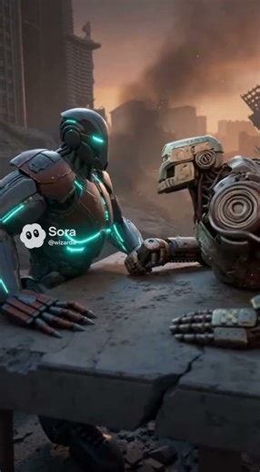 Two robots are fighting very fiercely #ai #robot #ironman