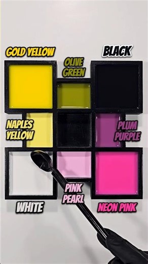 Gold Yellow + Black + White + Neon Pink - Neon Contrast