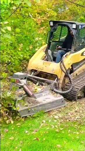 Caterpillar 279C with a brush cutter taking care of business #landscaper