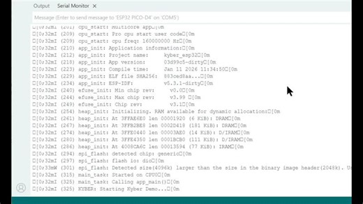CRYSTALS-Kyber (ML-KEM) Post-Quantum Cryptography Running on ESP32 | Rahul Soni