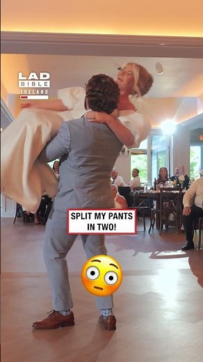 Groom splits his pants