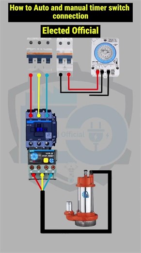 Auto and manual timer switch connection #timerswitch#controlcircuit#youtube #industrial#vairal