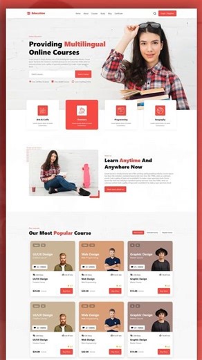 Create A Responsive Education Website Design - HTML / CSS / JavaScript From Scratch