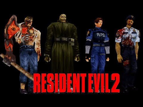 Resident Evil 2 Classic All 3D Characters Models Showcase