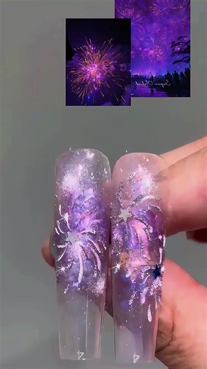 Hướng dẫn làm mẫu nail pháo hoa cực ảo diệu đón năm mới. 🎆 #Nails #Mynoonnail #maunaildep #naildesigns #maunailxuhuong