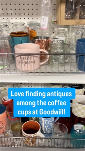 What’s the best thing you’ve found among the mugs? 😂 This isn’t crazy valuable. I just like old stuff. #goodwillfinds #antiques | Pish Posh Reselling