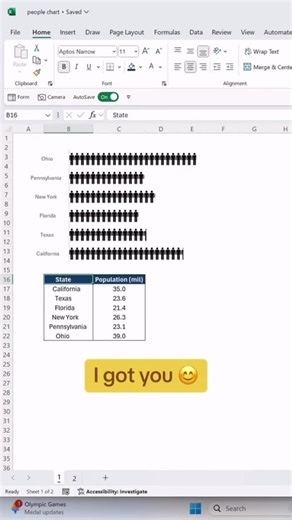 Your Excel Dictionary on Instagram: "How to create an interactive icon chart. 📈 Download this free step-by-step guide I created using the link in my profile. #scribe #scribehow #excel #exceltips #exceltricks"