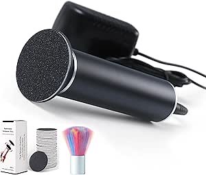 Electric Callus Remover for Feet, Adjustable Various Speed, Powerful Electric Foot File Sander Grinder Pedicure Hard Dead Skin Remover with 60 Sandpaper Discs and Dust Brush, Black FCR-1