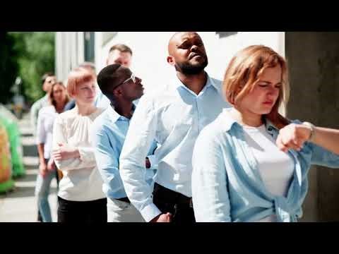 Queue Outdoors. Business People Waiting 4K stock video