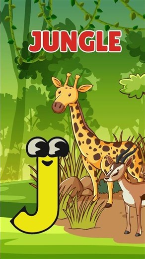 J is for jungle 🪼 Letter J song | ABC song for kids🧃 Learn Words That Start With J 🪼 🥫
